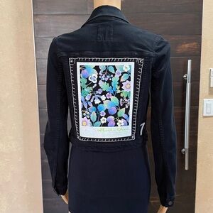 Upcycled Levi's Whooli Chen Black Stretch Denim Jacket Size S/P